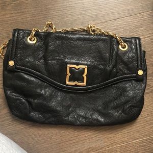 Bcbg clutch in black leather